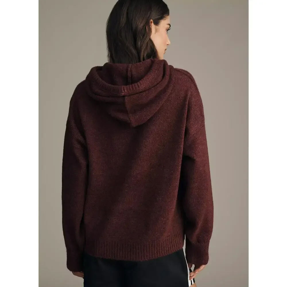 NWT Anthropologie Daily Practice Huddle Up Pop Cord Hoodie | Plum | Size M - Picture 2 of 9